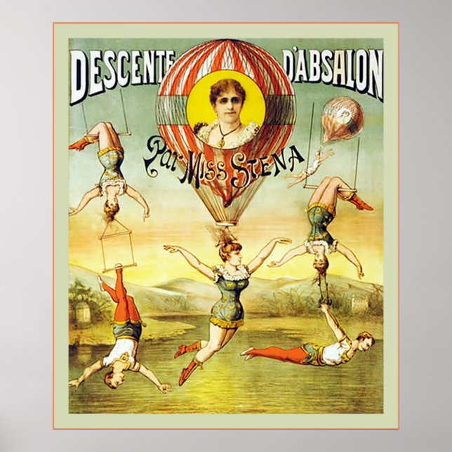 Descente d'Absalon ~ Vintage Circus Poster (Front)
