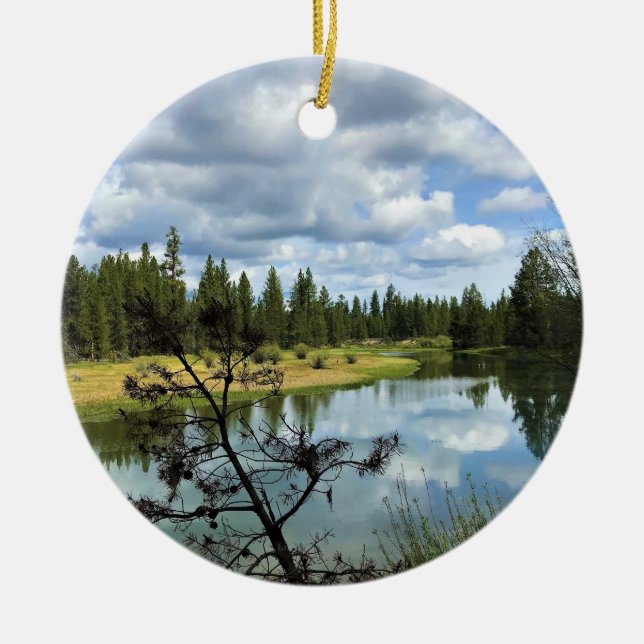 Deschutes River, OR Ceramic Tree Decoration (Front)