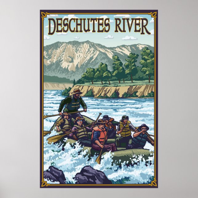 Deschutes River Rafting - Bend, OR Travel Poster (Front)