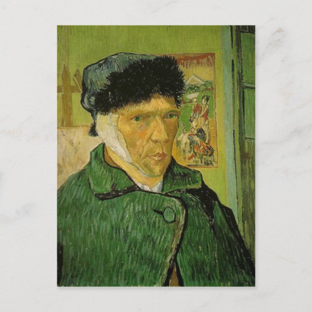 Description: A self-portrait by Vincent van Gogh w Postcard (Front)