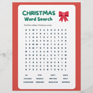 description Christmas word Search and answer Key Flyer