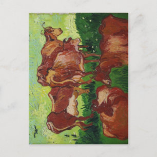 Description Les vaches de Van Gogh au Palais des B Postcard