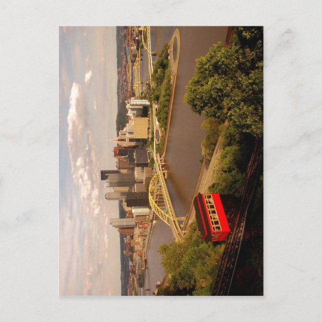 Description View of downtown en:Pittsburgh, Pennsy Postcard (Front)