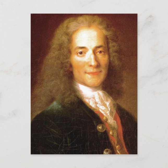 Description Voltaire en 1718 . Portrait of Voltair Postcard (Front)