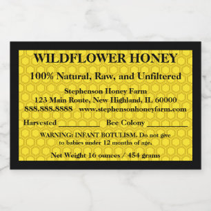 Descriptive Honey Jar (Version 2) Food Label