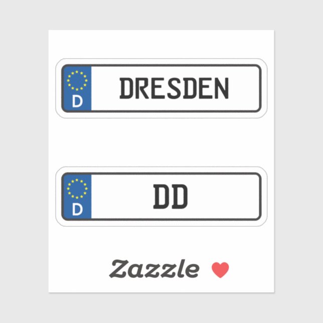 Desden kennzeichen, German Car License Plate (Sheet)
