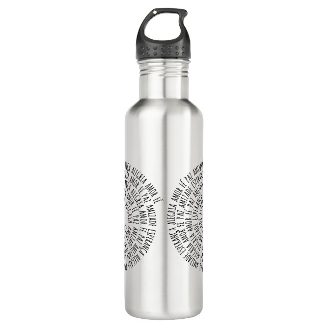 Desejos de Natal - Amor Fé Esperança 710 Ml Water Bottle (Front)