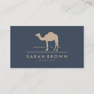 Desert Animal Logo Navy Camel Business Card