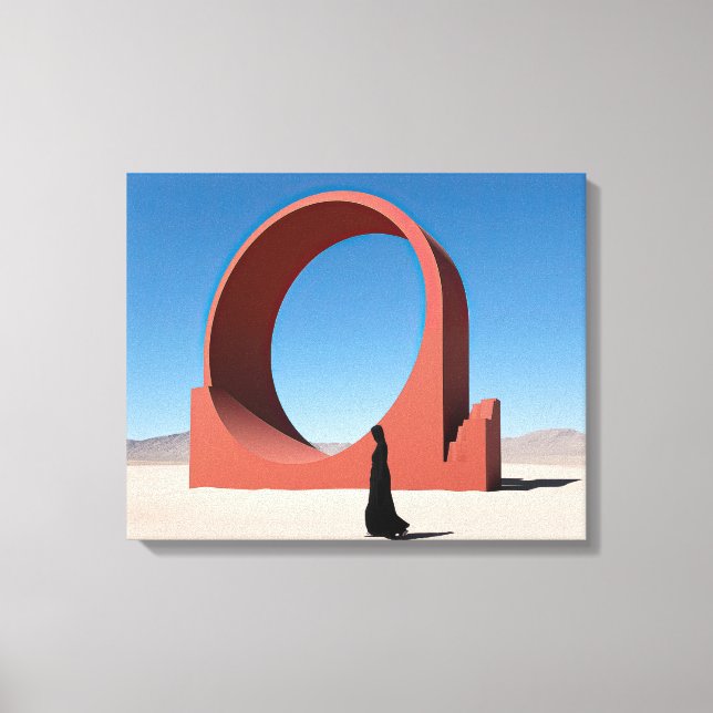 Desert Arcana: Crimson Gateway Canvas Print (Front)