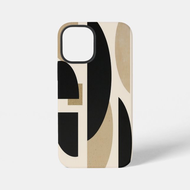 Desert Arches: Composition in Black and Beige iPhone Case (Back)