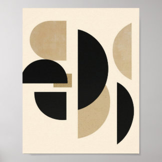 Desert Arches: Composition in Black and Beige Poster