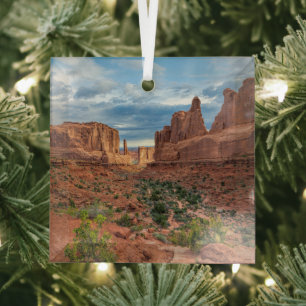 Desert Arches National Park, Utah Glass Tree Decoration