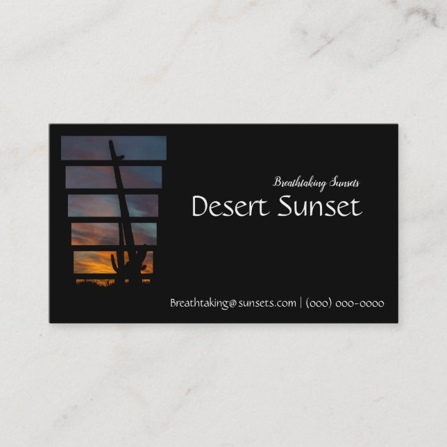 Desert Arizona Sunset Saguaro Business Card (Front)