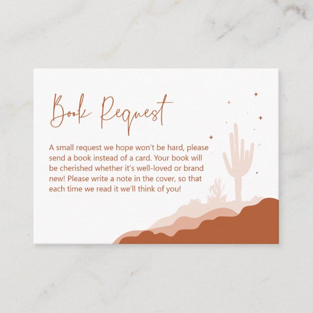 Desert Baby Shower Book Request Card (Front)