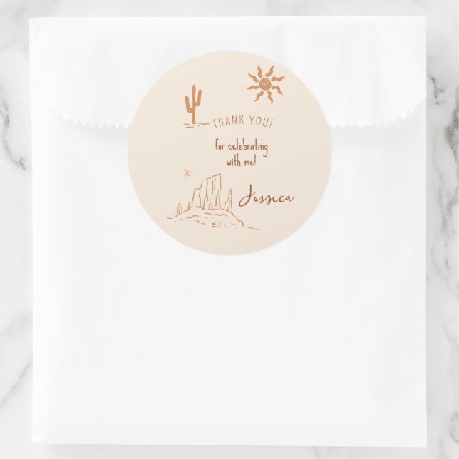 Desert Bachelorette favour label (Bag)