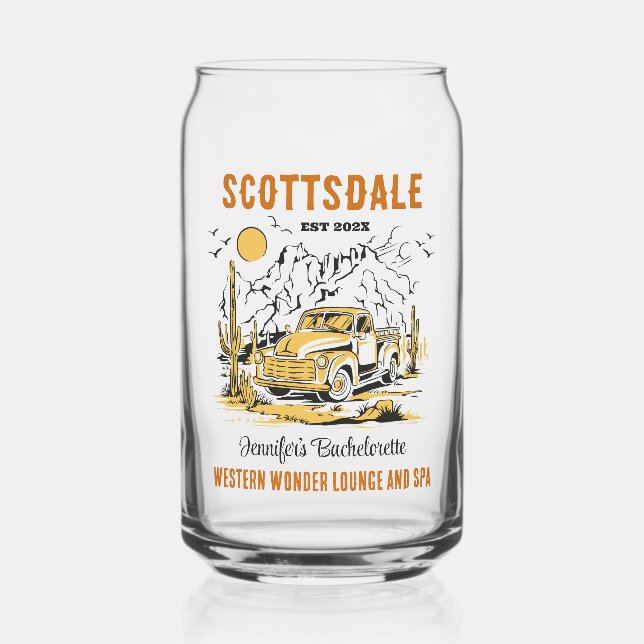 Desert Bachelorette Party Girls Weekend Custom Can Glass (Front)
