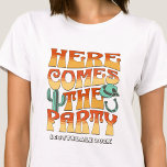 Desert Bachelorette Party Western Cowboy Groovy T-Shirt<br><div class="desc">Step into Adventure with this Desert Theme Bachelorette Party Custom T-Shirts! Embrace the allure of the desert as you embark on a one-of-a-kind bachelorette party. This exclusive collection of custom t-shirts captures the essence of the desert theme, infusing it with style and sophistication to create lasting memories of your bach...</div>