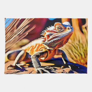 Desert Bearded Dragon Tea Towel