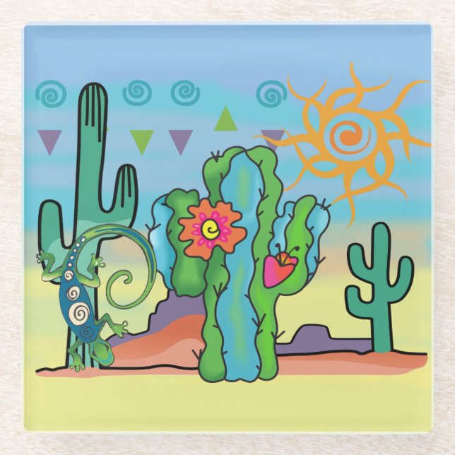 Desert Beauty Glass Coaster (Front)