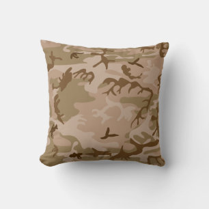 Desert Beige Brown Green Camo Camouflage Cushion