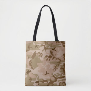Desert Beige Brown Green Camo Camouflage Tote Bag