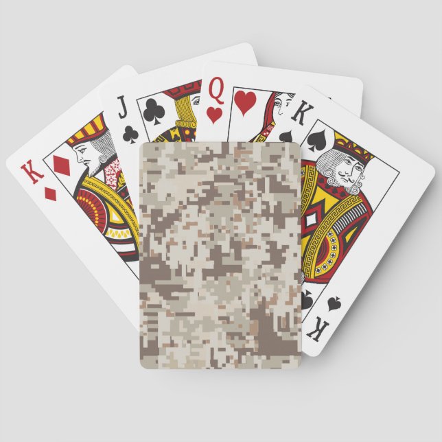 Desert Beige Style Digital Camouflage Playing Cards (Back)