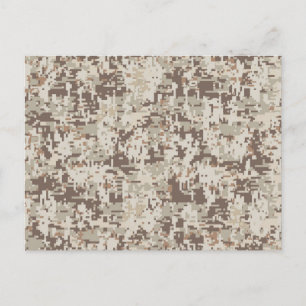 Desert Beige Style Digital Camouflage Postcard