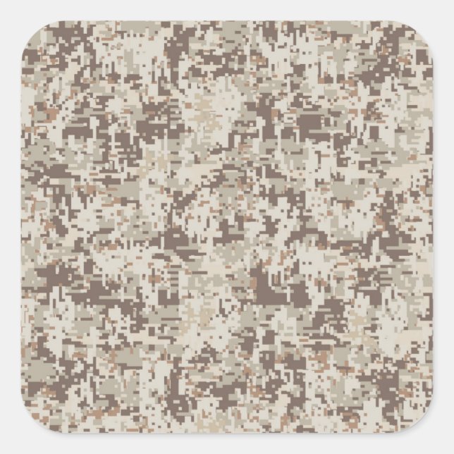 Desert Beige Style Digital Camouflage Square Sticker (Front)
