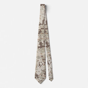 Desert Beige Style Digital Camouflage Tie