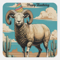 Desert big horn sheep desert clouds cartoon