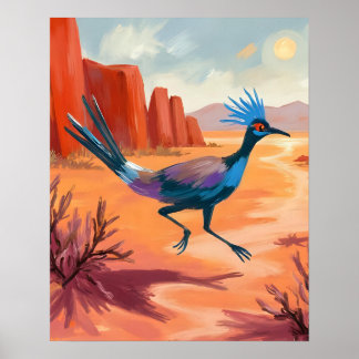 Desert Bird Southwestern Landscape Wall Art