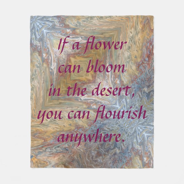 Desert Bloom Fleece Blanket (Front)
