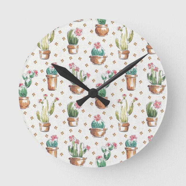 Desert Bloom Step | Blossom Pattern Round Clock (Front)