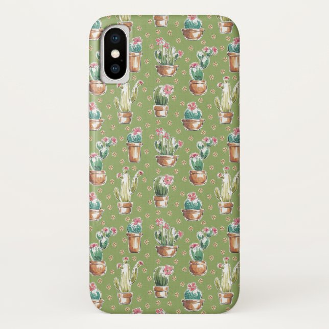 Desert Bloom Step | Green Pattern Case-Mate iPhone Case (Back)
