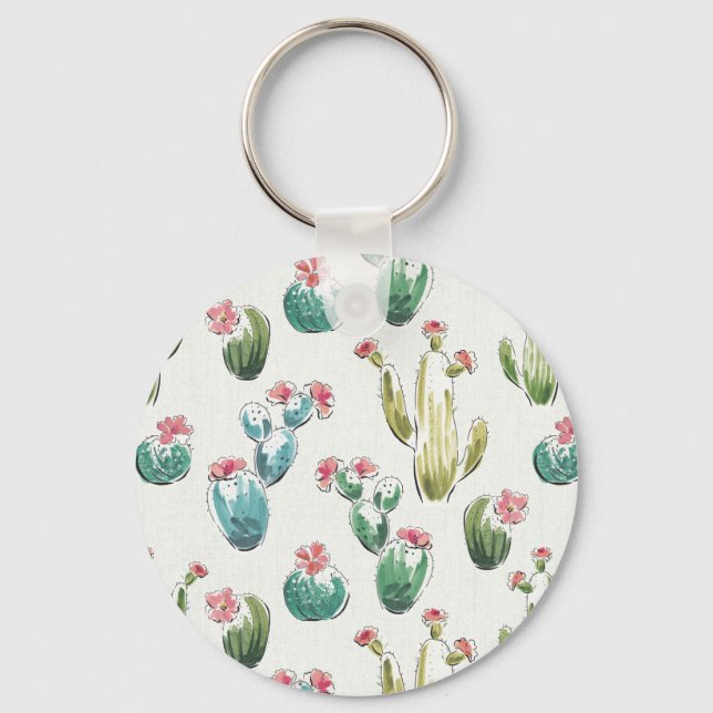 Desert Bloom Step | Pink Pattern Key Ring (Front)