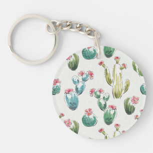 Desert Bloom Step   Pink Pattern Key Ring