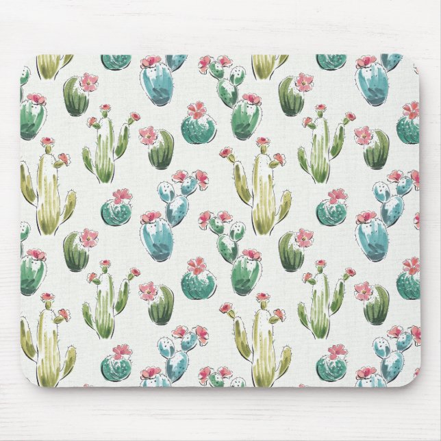 Desert Bloom Step | Pink Pattern Mouse Mat (Front)