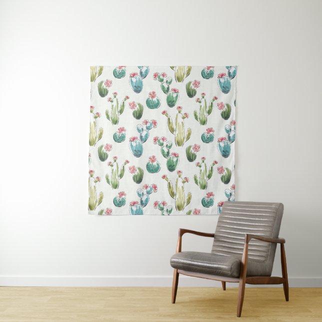 Desert Bloom Step | Pink Pattern Tapestry (In Situ (Horizontal))