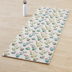 Desert Bloom Step   Pink Pattern Yoga Mat