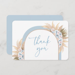 Desert Blue Arch Pampas Grass Boy thank you card