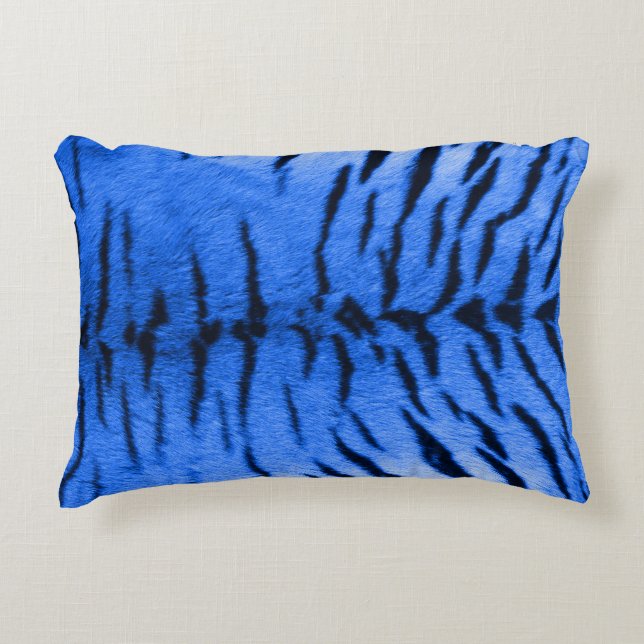 Desert Blue Tiger Skin Print Decorative Cushion (Front)