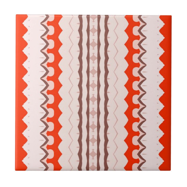Desert Blush African Terracotta Geometric Tile (Front)