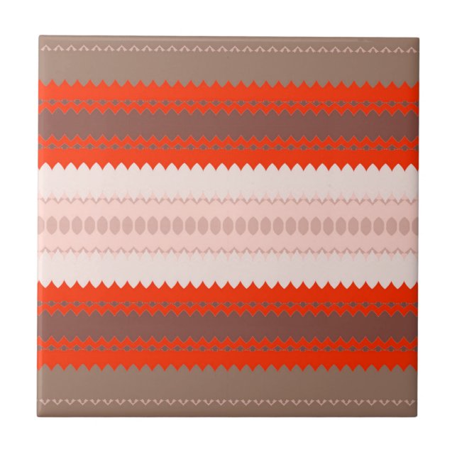Desert Blush African Terracotta Geometric Tile (Front)