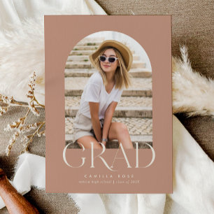 Desert Blush Modern Minimalist Arch Graduation Invitation
