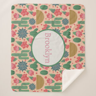 Desert Blush Pink Floral Nursery Decor-Baby Girl Sherpa Blanket
