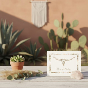 Desert Boho Cow Skull Wedding Details Enclosure Card