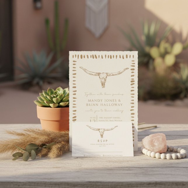 Desert Boho Cowboy Wedding RSVP Card (Desert Boho Cowboy Wedding RSVP Card)