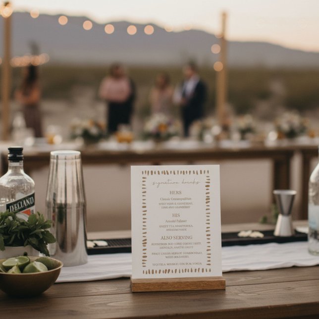 Desert Boho Cowboy Wedding Signature Drinks Bar Acrylic Sign (Desert Boho Cowboy Wedding Signature Drinks Bar Acrylic Sign)
