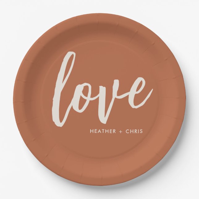 Desert Boho Love Wedding Engagement Party Paper Plate (Front)