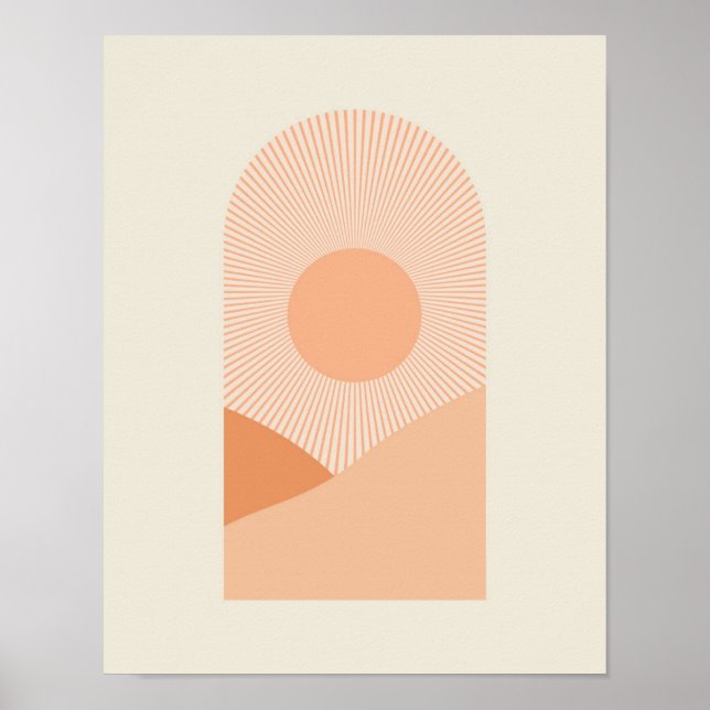 Desert Boho Minimalist Landscape Poster (Front)